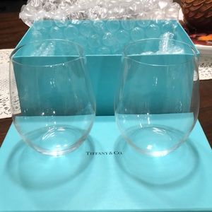 Tiffany & Co Riedel stemless wine glass - set of 2